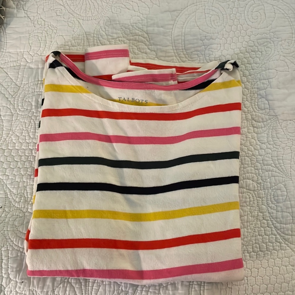 Talbots striped long-sleeve shirt